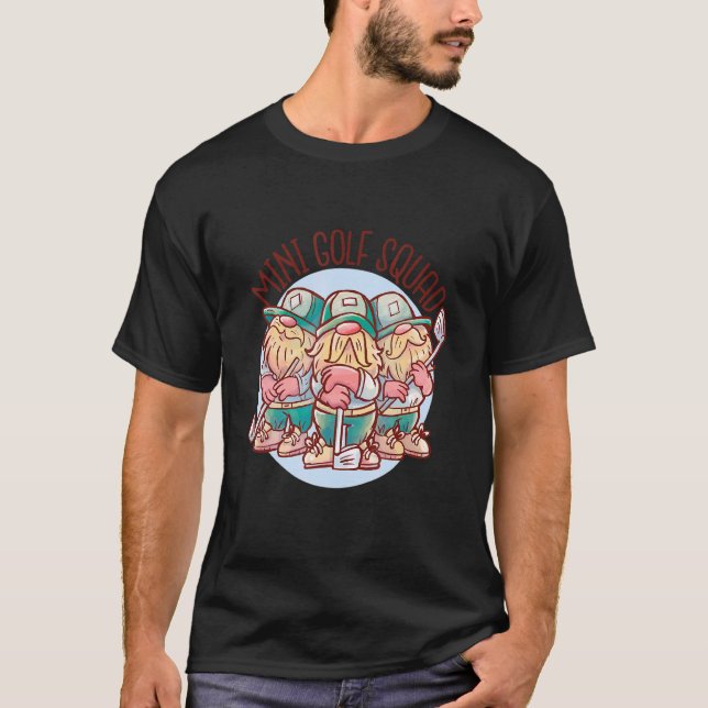 Camiseta Mini Golfe Divertido Com Mini Golf Club Como Mini  (Frente)