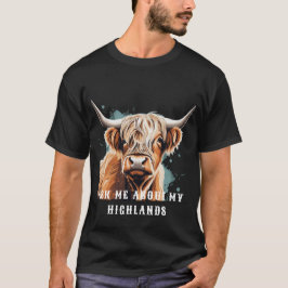 Camiseta Mini Highland Cow Retro Coloração Animais de Criaç