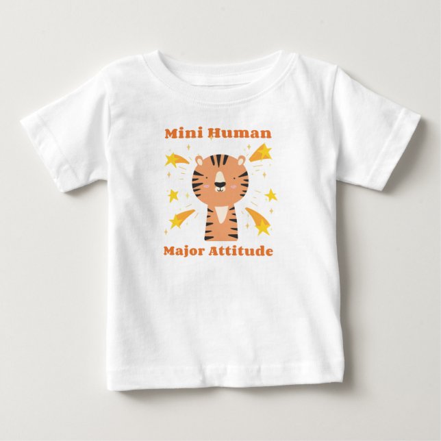 Camiseta Mini humano, grande atitude (Frente)