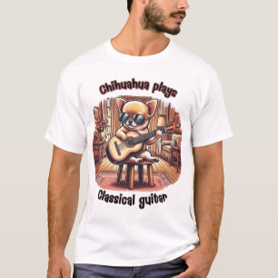 Camiseta Mini Mestre Guitarrista Chihuahua