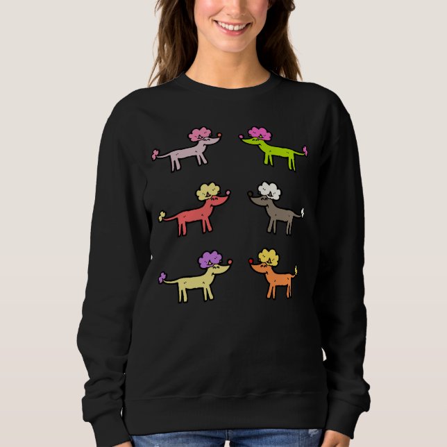 Camiseta Mini Poodles Coloridos (Frente)