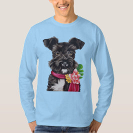 Camiseta Mini Schnauzer Preto e Branco