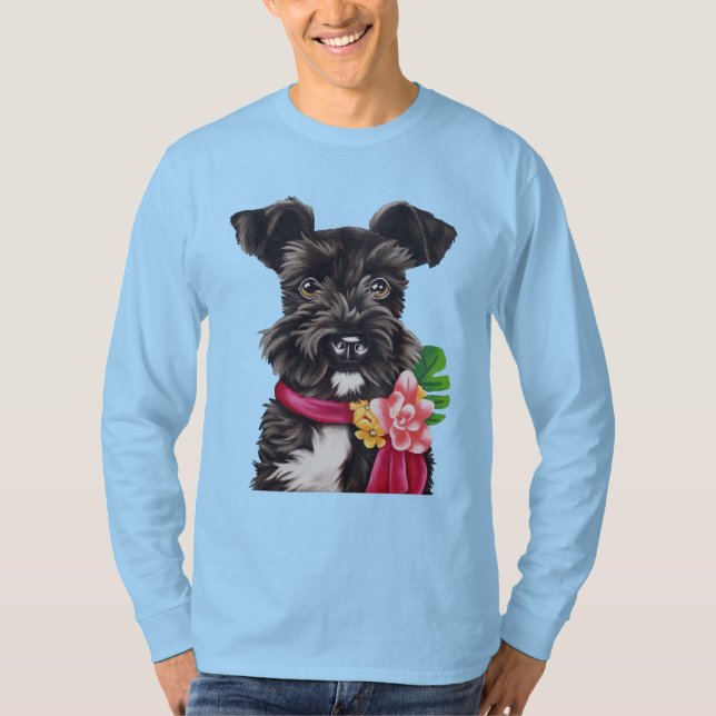 Camiseta Mini Schnauzer Preto e Branco (Frente)