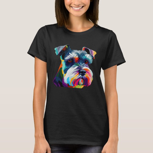Camiseta Mini Schnauzer  Schnauzer Pop Miniature Schnauzer (Frente)