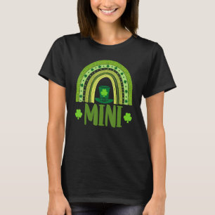 Camiseta Mini Sortudo Dia de São Patrício Arco-íris Amor