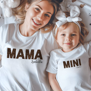Camiseta Mini Trendy Leopard Print Mamãe e eu