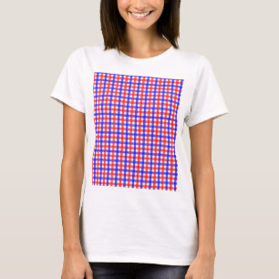 Camiseta Mini Verificação De Gingham Vermelho E Azul