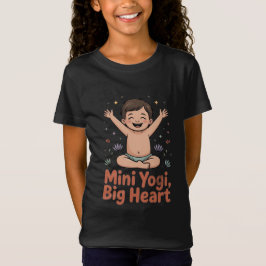 Camiseta Mini yoga grande coração