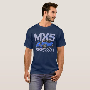 Camiseta Miniata Clássica Azul MX5 com Faróis Pop