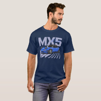 Camiseta Miniata Clássica Azul MX5 com Faróis Pop