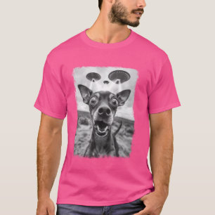 Camiseta Miniatura Cachorro OVNI Alienígena Extraterrestre