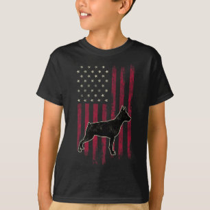 Camiseta Miniatura Cachorro Pinscher Amplia Bandeira Americ