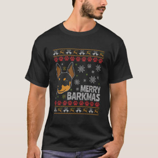 Camiseta Miniatura Cachorro Presente Estilo de Natal Feio