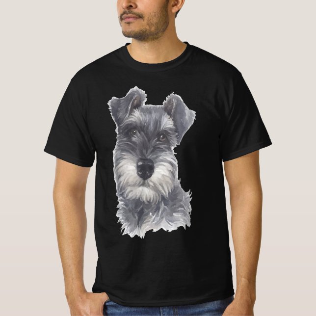 Camiseta Miniatura Cachorro Schnauzer - Presente de Cachorr (Frente)