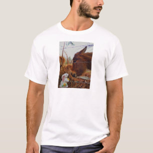 Camiseta Miniatura Cavalo Marrom e Coelhinho da Páscoa