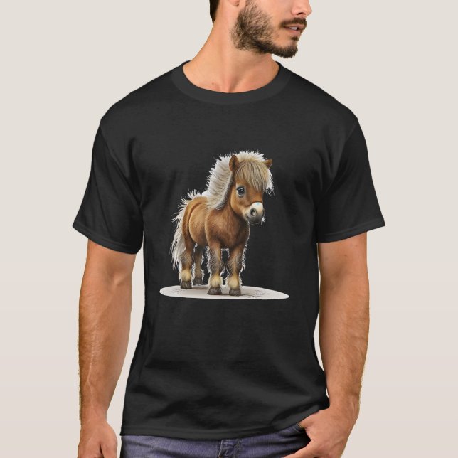 Camiseta Miniatura Cavalo Mini Cavalo Pet Pequeno Pôr Pó Ca (Frente)