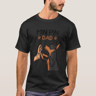 Camiseta Miniatura do Pai Pin Cachorro Cachorro Pai Homens
