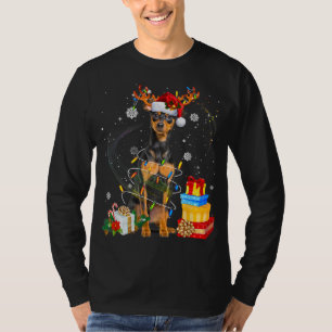 Camiseta Miniatura Pinscher Árvore de Natal Light Pajama Do