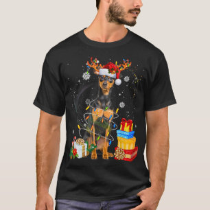 Camiseta Miniatura Pinscher Árvore de Natal Light Pajama Do