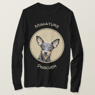 Camiseta Miniatura Pinscher Pintando Bela Arte Original de 