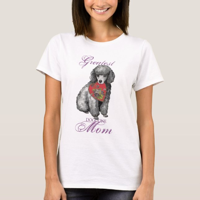 Camiseta Miniatura Poodle Heart Mãe (Frente)
