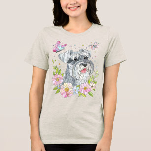 Camiseta Miniatura Schnauzer - Arte do Mosaico