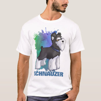 Camiseta Miniatura Schnauzer Black & Silver Puppy Dog