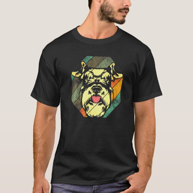 Camiseta Miniatura Schnauzer Cães Vintage Schnauzer Cão 2 (Frente)
