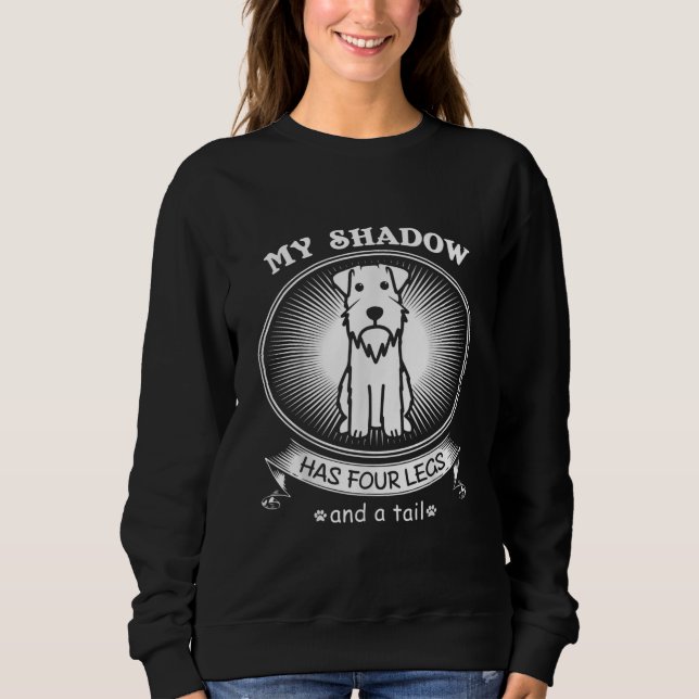 Camiseta Miniatura Schnauzer É Meu Cachorro É Minha Sombra  (Frente)