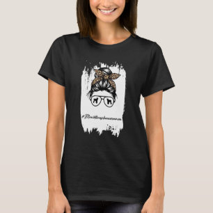 Camiseta Miniatura Schnauzer Mãe Messy Bun Leopard
