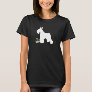 Camiseta Miniatura Schnauzer Páscoa Coelho Silhout