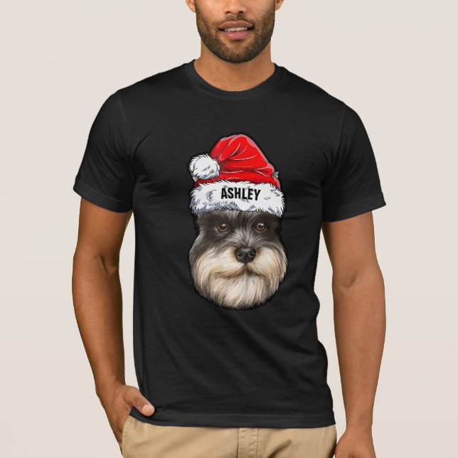 Camiseta Miniatura Schnauzer Terrier Christmas Hog Big (Frente)