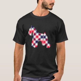 Camiseta Miniatura Schnauzer Xadrez Cachorro Silhuette V1