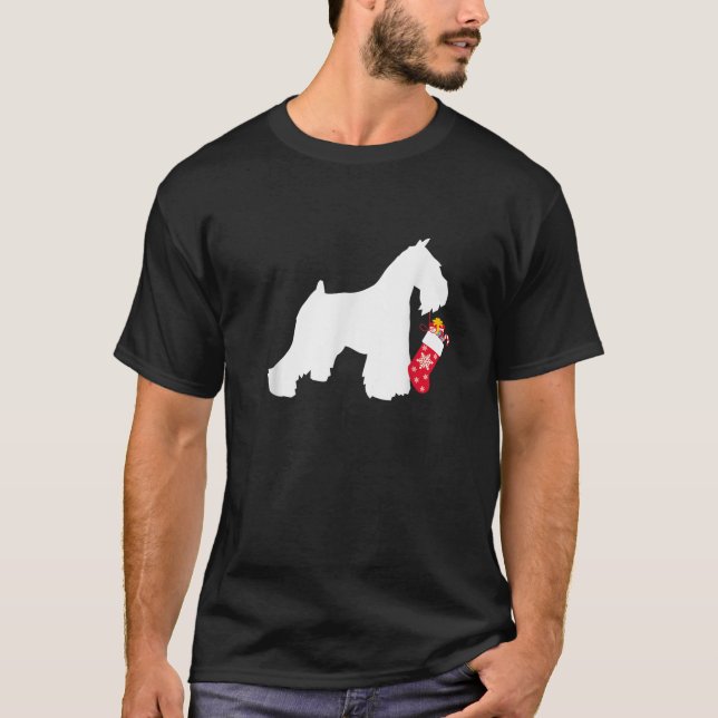 Camiseta Miniature Schnauzer Christmas Stocking Stuffer Dog (Frente)