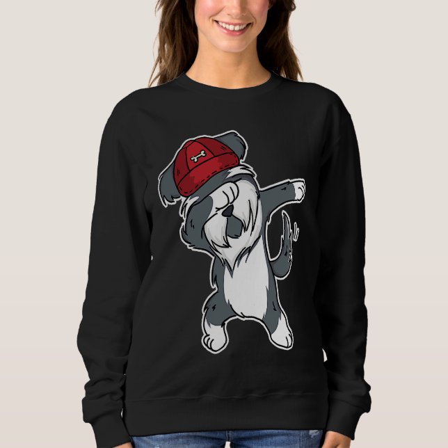 Camiseta Miniature Schnauzer fazendo Dabbing (Frente)