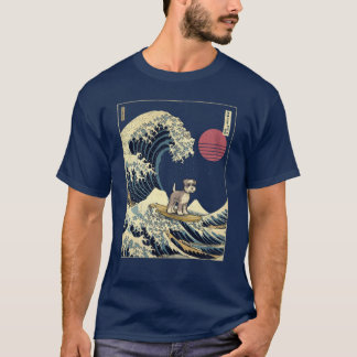 Camiseta Miniature Schnauzer Kanagawa Japanese Surfing Wave