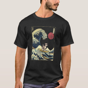 Camiseta Miniature Schnauzer Onda Japonesa Kanagawa Surf D