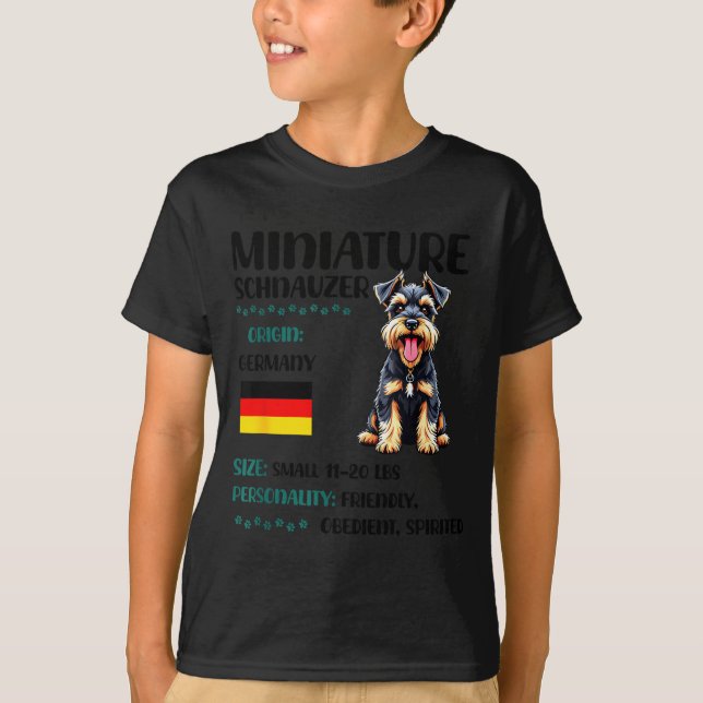 Camiseta Miniature Schnauzer Origin Funny Mini Schnauzer Lo (Frente)