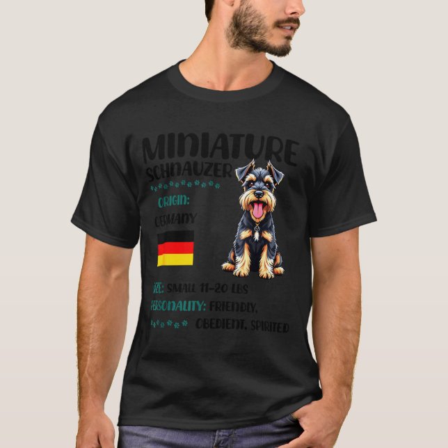 Camiseta Miniature Schnauzer Origin Funny Mini Schnauzer Lo (Frente)