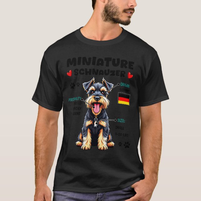 Camiseta Miniature Schnauzer Owner Funny Mini Schnauzer Lov (Frente)