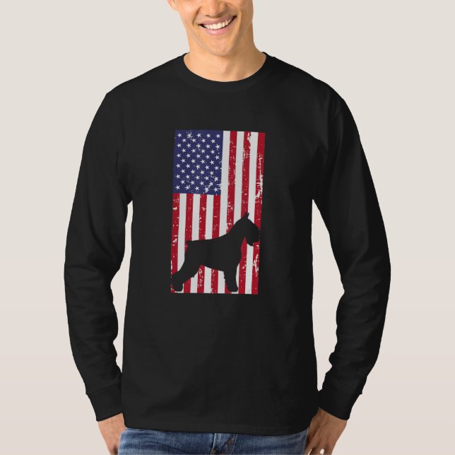Camiseta Miniature Schnauzer Patriotic All American USA Fla (Frente)