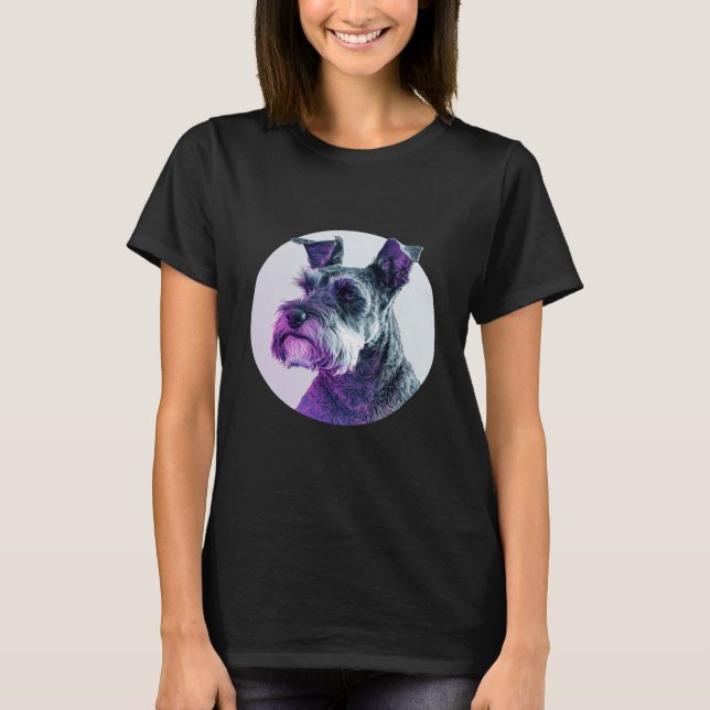 Camiseta Miniature Schnauzer Vaporwave Retrowave Aesthetic (Frente)