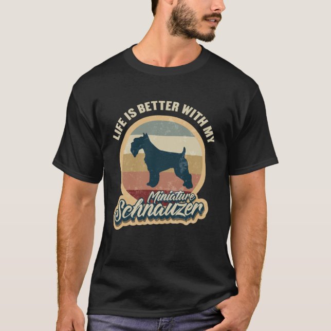 Camiseta Miniature Schnauzer  with dogs Retro (Frente)