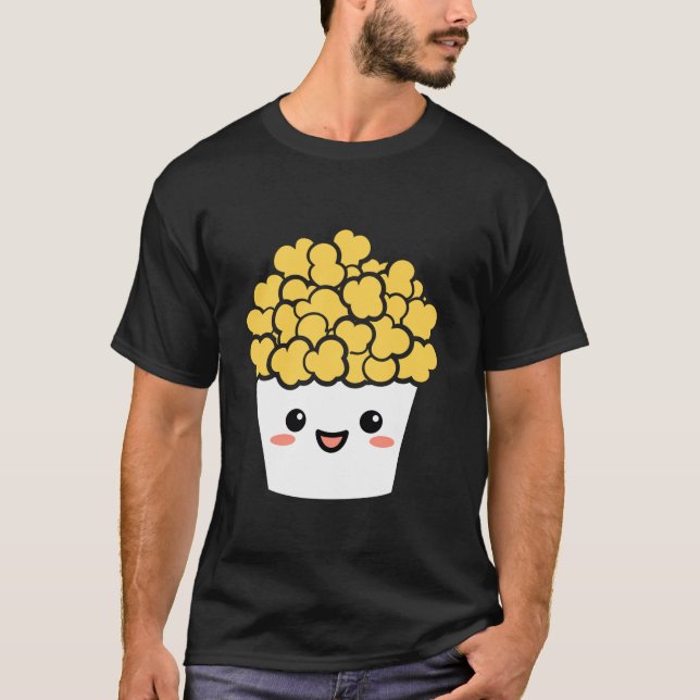 Camiseta Mínima Comida de Açúcar de Pipoca Simples, Engraça (Frente)