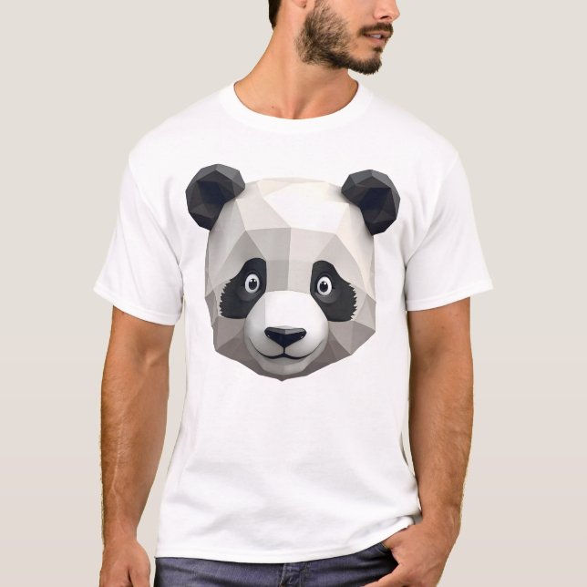 Camiseta Mínima de Cabeça de Panda (Frente)