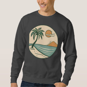 Camiseta Mínima de Cena Tropical de Praia Gráfica