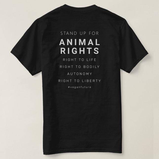 Camiseta Mínima de Típografia dos Direitos dos Ani (Verso do Design)
