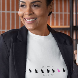 Camiseta Mínima Engraçada Senhora de Gato Infantil