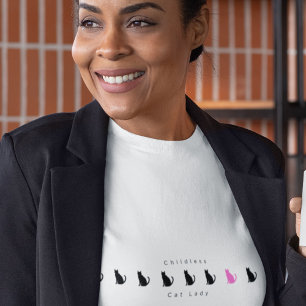 Camiseta Mínima Engraçada Senhora de Gato Infantil