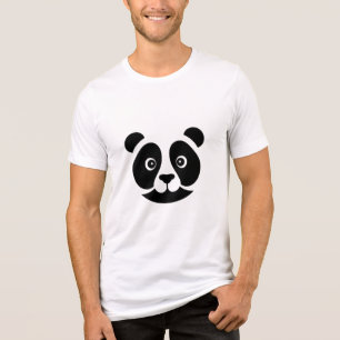 Camiseta Mínima face de Panda - Simplicidade em preto e Wh